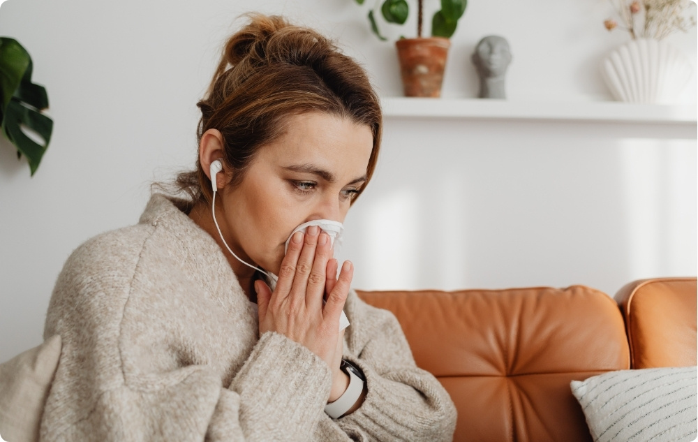 En crème pour la zone autour du nez en cas de rhumes fréquents